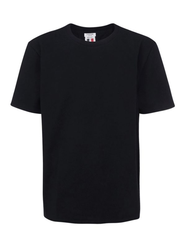 Thom Browne Navy Cotton Pique Center Back Stripe Relaxed Fit Tee | Hype Vault Kuala Lumpur