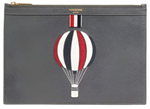 Thom Browne Dark Grey Pebble Grain Leather Paper Label Medium Document Holder | Hype Vault Kuala Lumpur