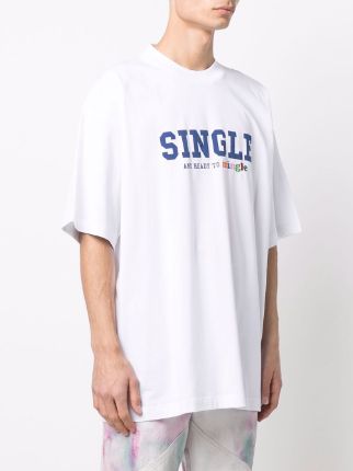 Vetements Single And Ready To Mingle T-Shirt White | Hype Vault Kuala Lumpur