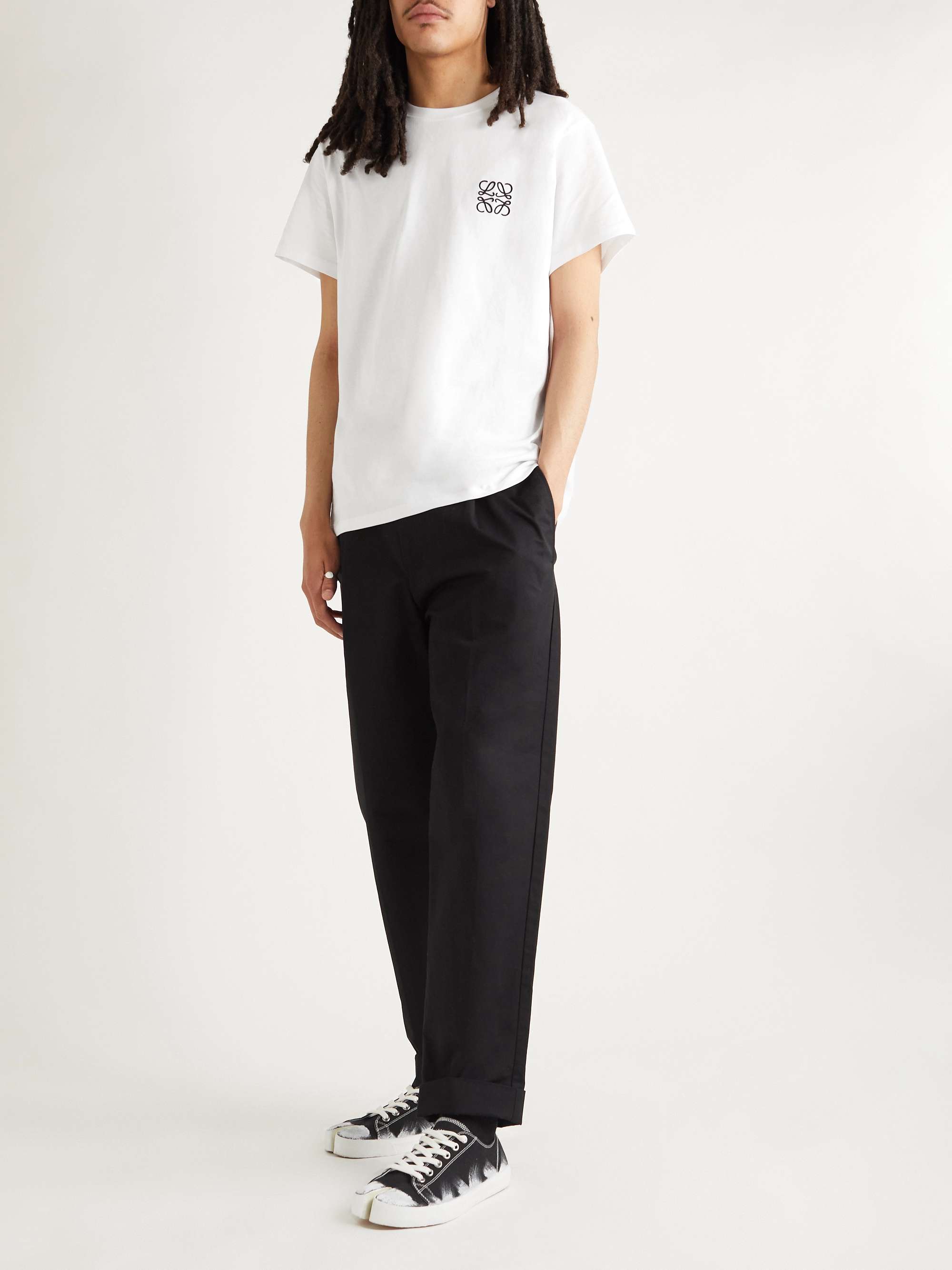 LOEWE ロゴ入り ホワイト Tシャツ L Loewe Logo Embroidered T-Shirt White – Hype Vault