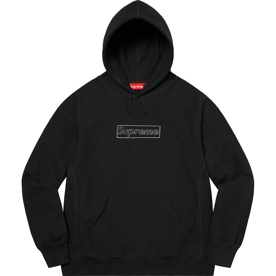 Supreme x KAWS Chalk Logo Hooded Sweatshirt Black | Hype Vault Kuala Lumpur | Asia's Top Trusted High-End Sneakers and Streetwear Store | Authenticity Guaranteed