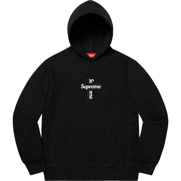 Supreme Cross Box Logo Hooded Sweatshirt Black FW20 | Hype Vault Malaysia