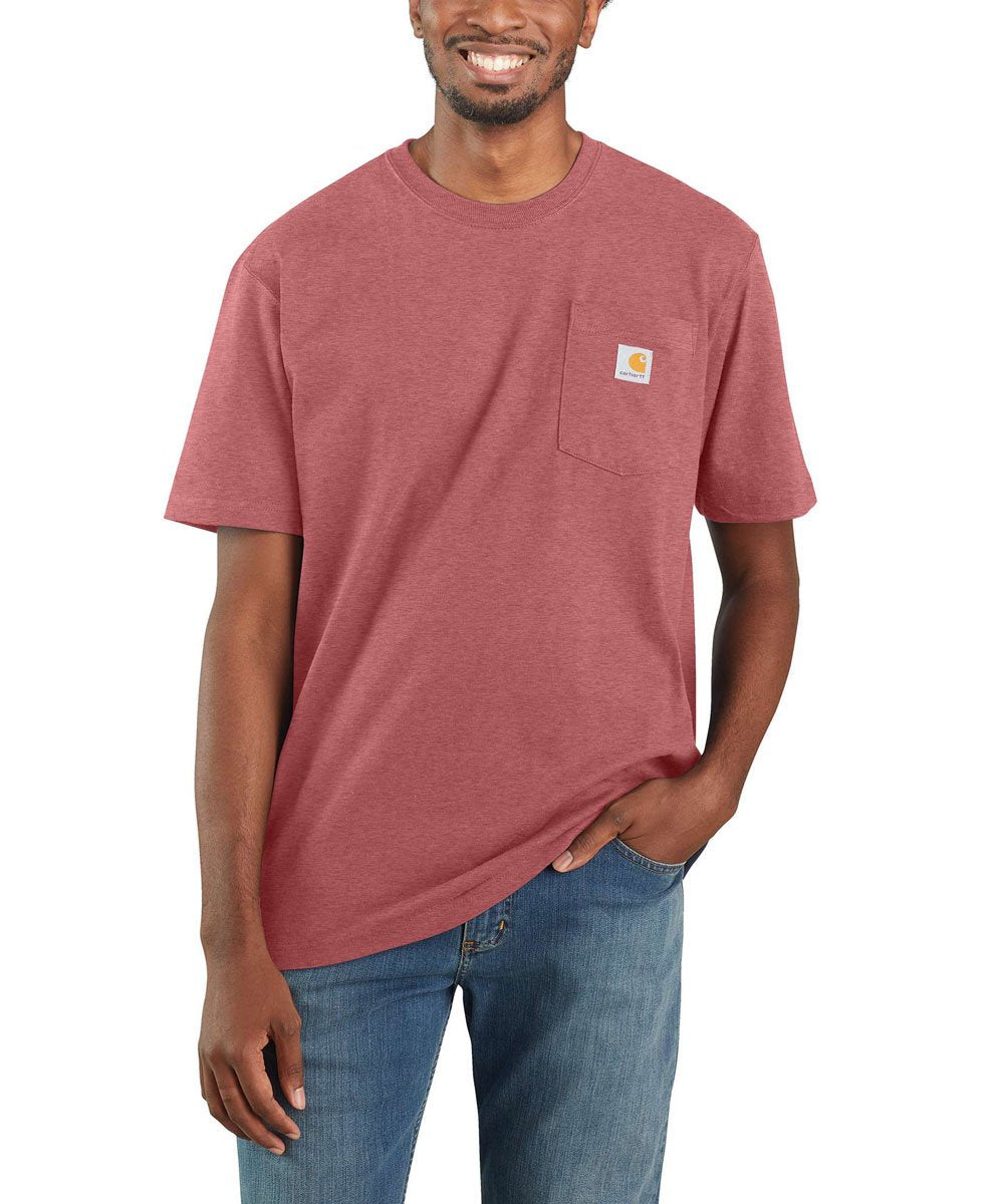 Carhartt K87 Workwear Pocket T-Shirt Blush Pink Heather (Size S)