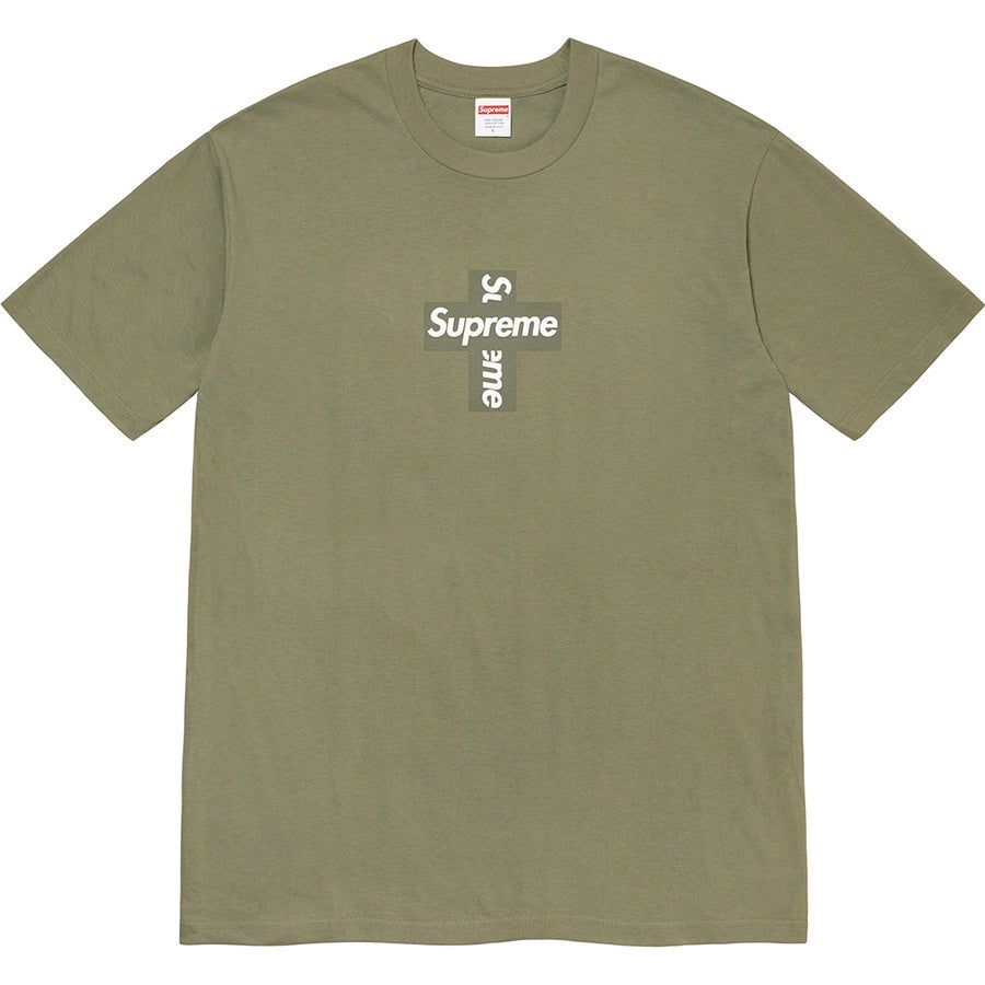 Supreme Cross Box Logo Tee Light Olive (FW20) | Hype Vault Malaysia | 100% authentic streetwear and sneakers