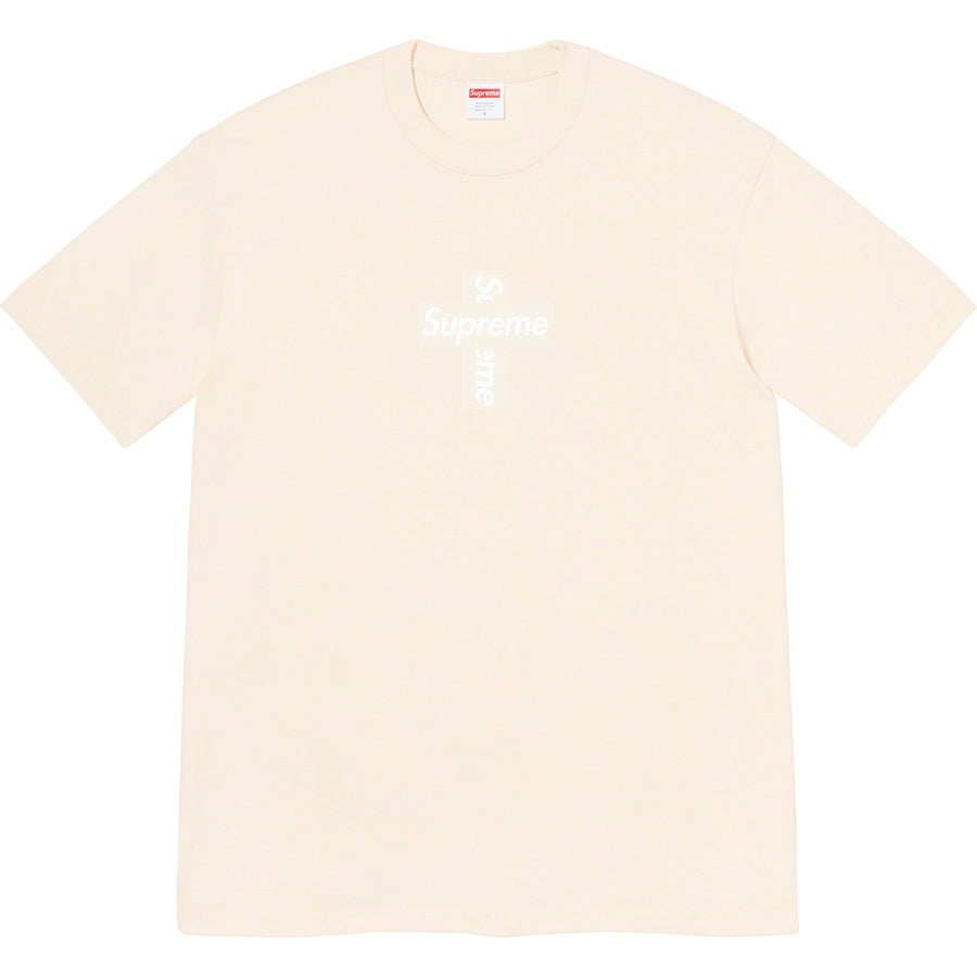 Supreme Cross Box Logo Tee Natural (FW20) | Hype Vault Malaysia | 100% authentic streetwear and sneakers
