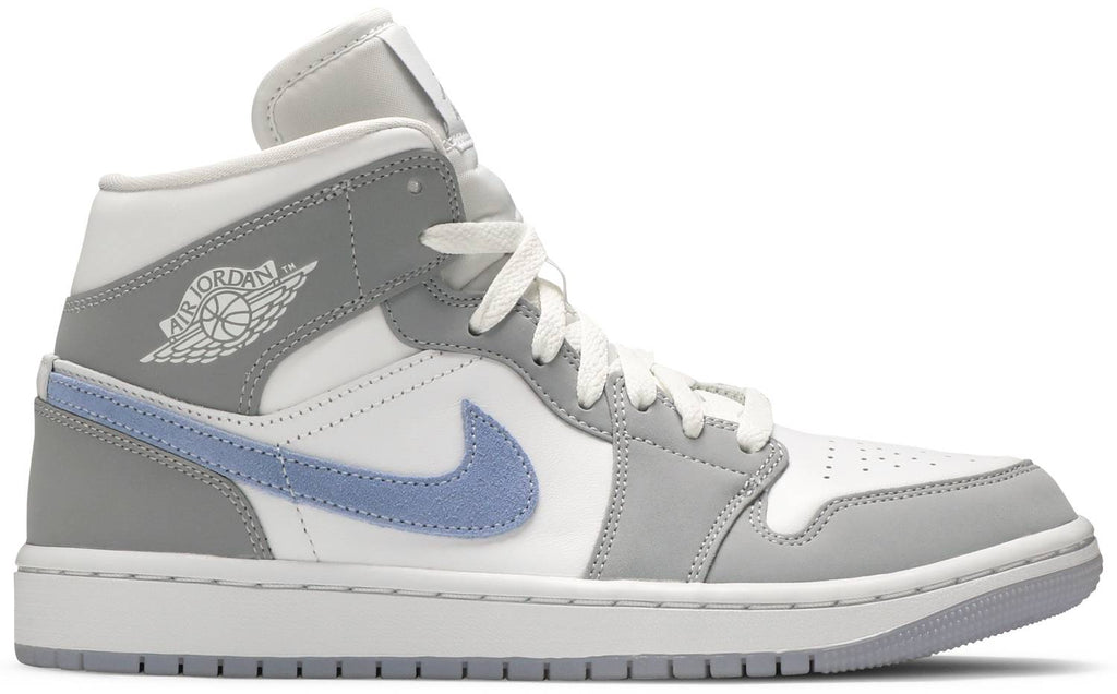 Air Jordan 1 Mid Wolf Grey Aluminum (W) | Hype Vault Kuala Lumpur | Asia's Top Trusted High-End Sneakers and Streetwear Store | Authenticity Guaranteed
