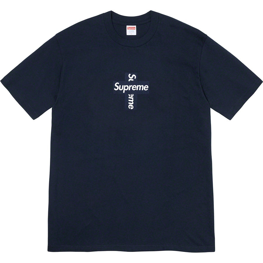 Supreme Cross Box Logo Tee Navy (FW20) | Hype Vault Malaysia | 100% authentic streetwear and sneakers