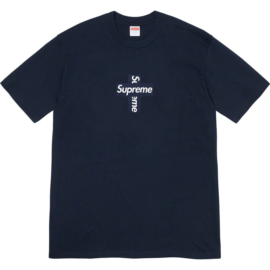 Supreme Cross Box Logo Tee Navy (FW20) | Hype Vault