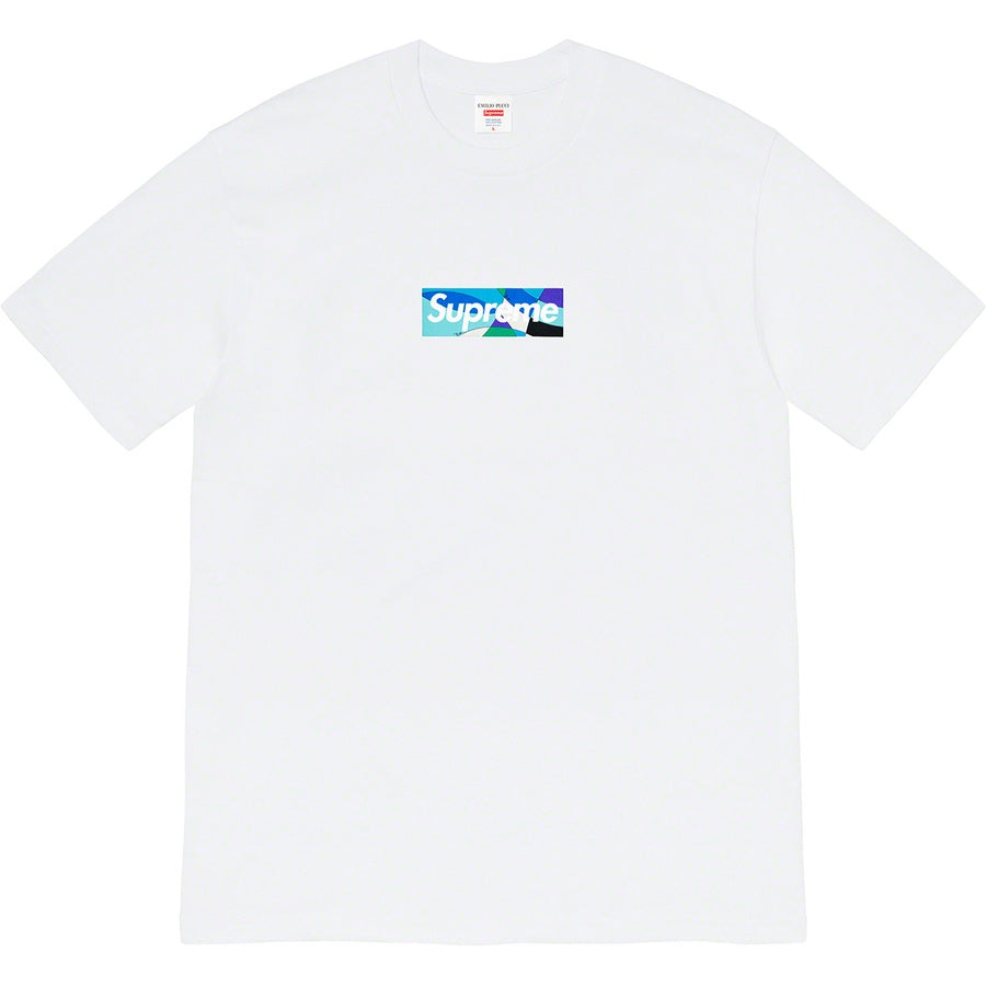 Supreme Emilio Pucci® Box Logo Tee White/Blue | Hype Vault Kuala Lumpur | Asia's Top Trusted High-End Sneakers and Streetwear Store