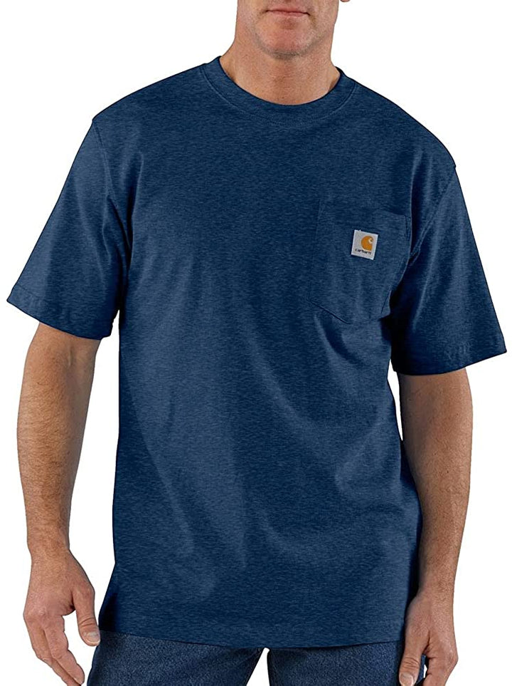 Carhartt K87 Workwear Pocket T-Shirt Dark Blue Cobalt Heather