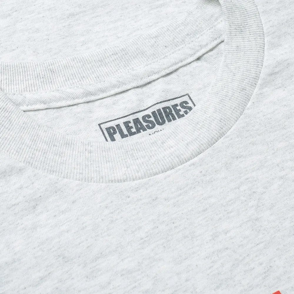 PLEASURES Flipped Logo Tee Ash Grey (Size L)