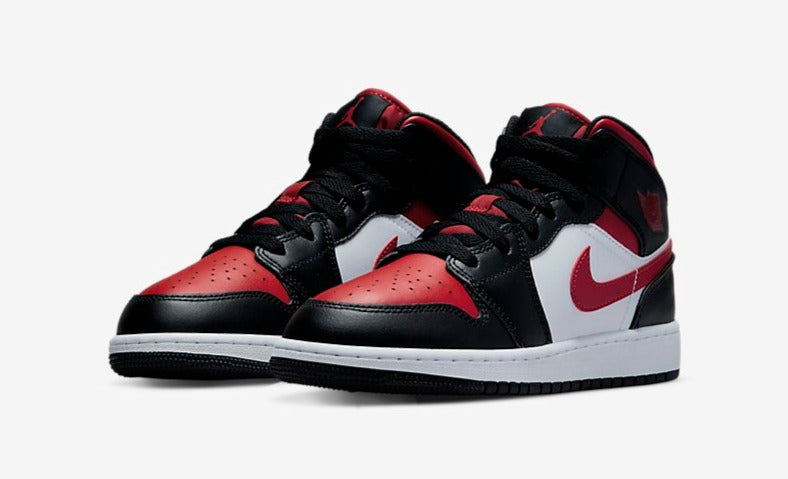Air Jordan 1 Mid 'Bred Toe' (GS) | Hype Vault Kuala Lumpur | Asia's Top Trusted High-End Sneakers and Streetwear Store