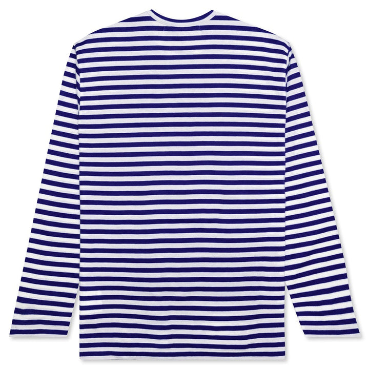 Comme Des Garcons Play Striped L/S T-Shirt Blue/White (Size M)