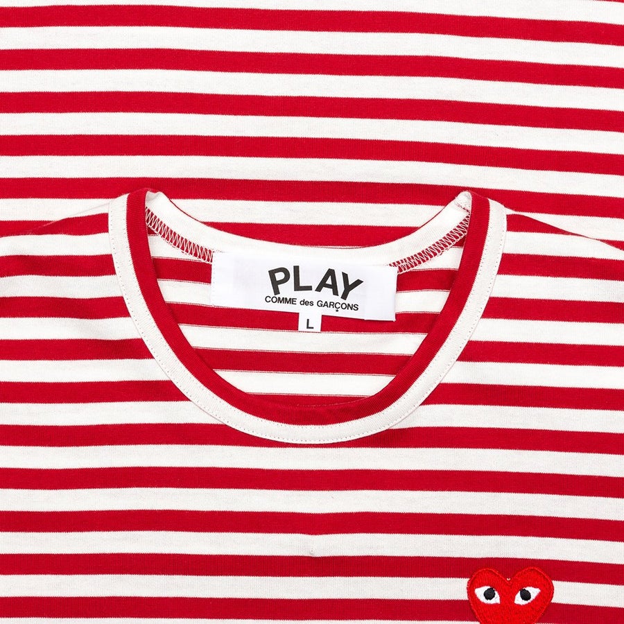 Comme Des Garcons Play Striped L/S T-Shirt Red/White – Hype Vault