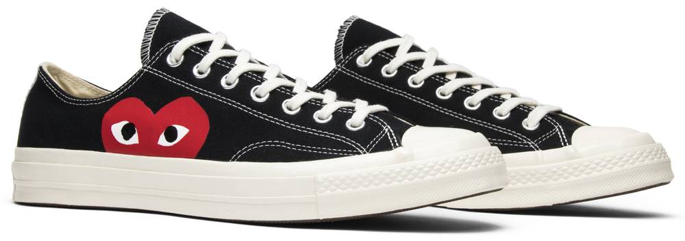Comme des Garçons Play x Converse Chuck Taylor All-Star Chuck 70 Low 'Black' | Hype Vault Kuala Lumpur | Asia's Top Trusted High-End Sneakers and Streetwear Store | Authenticity Guaranteed