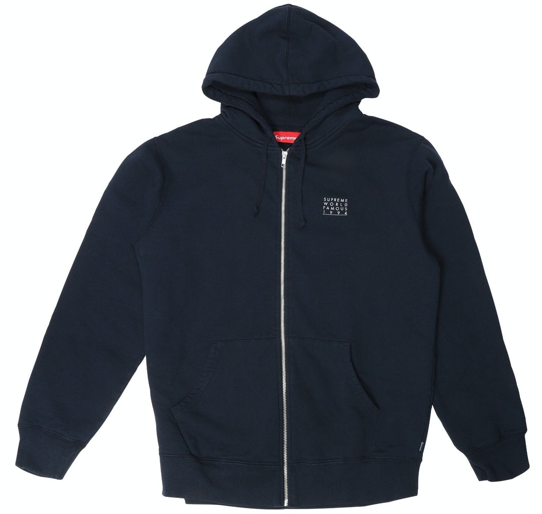 Supreme World Famous Zip Up Hooded Sweatshirt Navy | Hype Vault Kuala Lumpur | Asia's Top Trusted High-End Sneakers and Streetwear Store