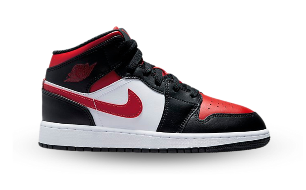 Air Jordan 1 Mid 'Bred Toe' (GS) | Hype Vault Kuala Lumpur | Asia's Top Trusted High-End Sneakers and Streetwear Store