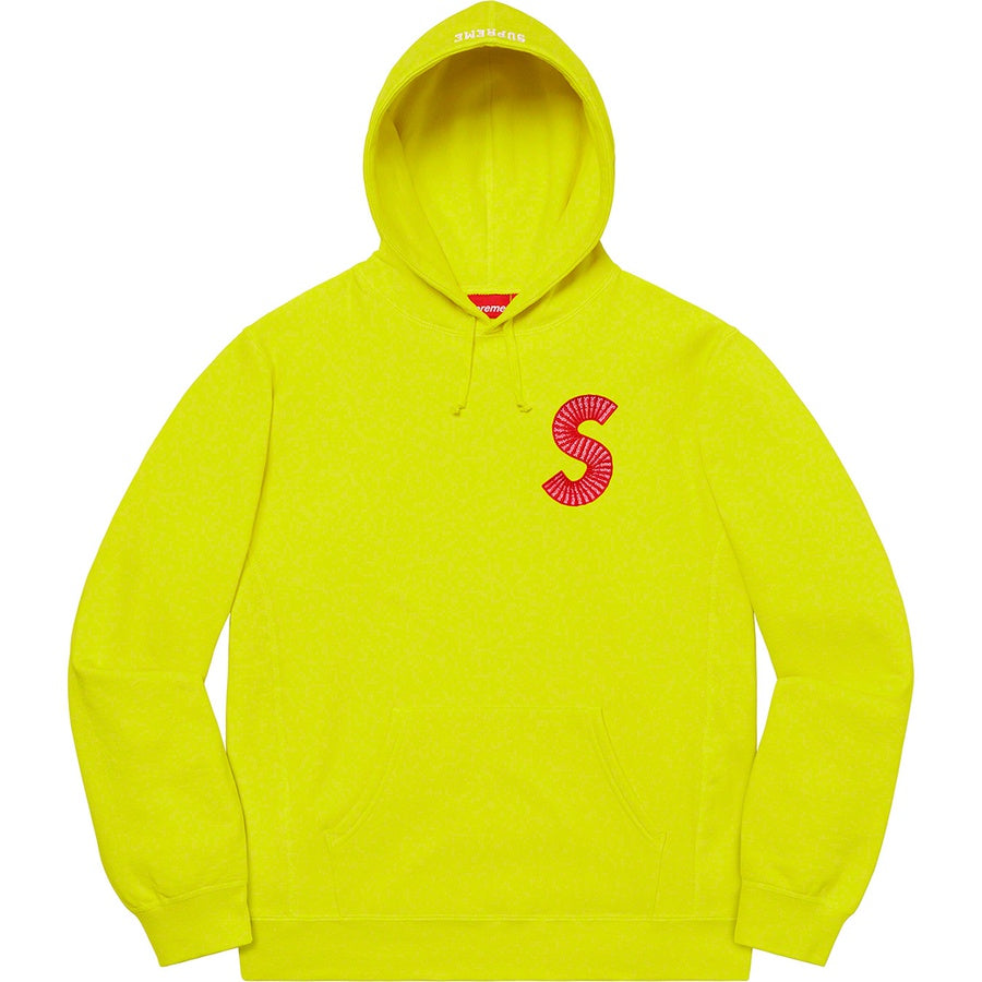 Supreme S Logo Hooded Sweatshirt Acid Green FW20 | Hype Vault Malaysia
