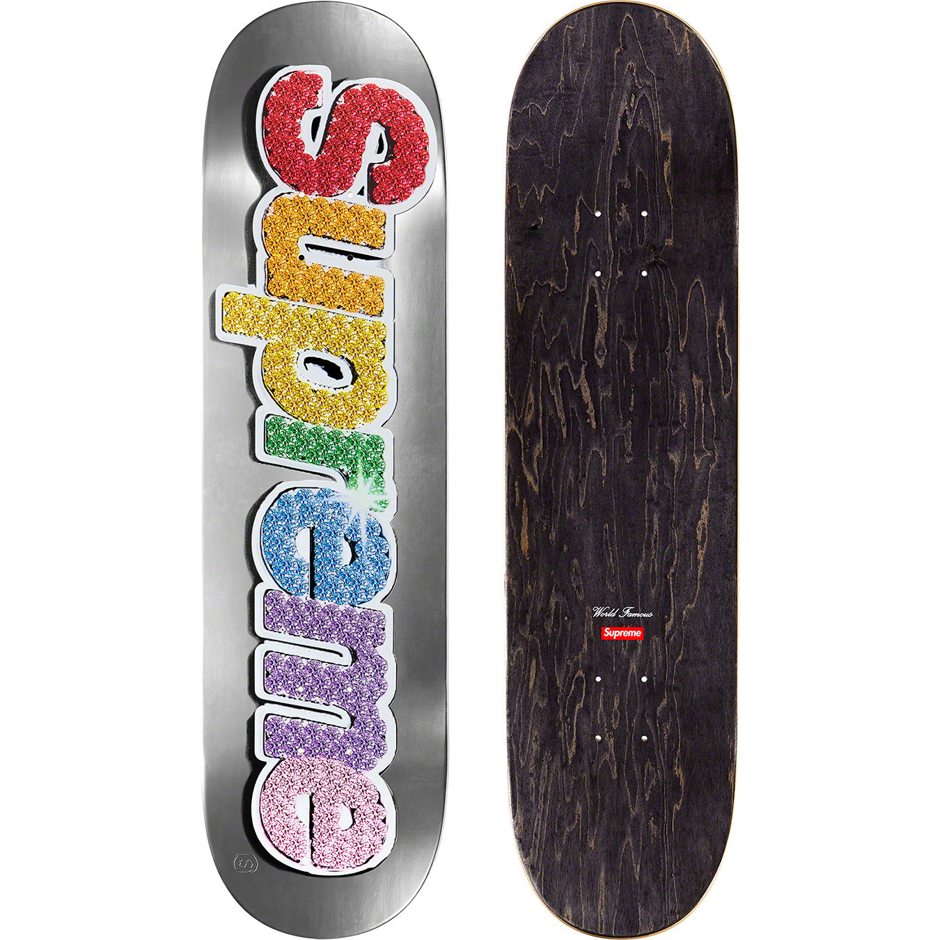 Supreme chrome logo 2024 skateboard deck purple