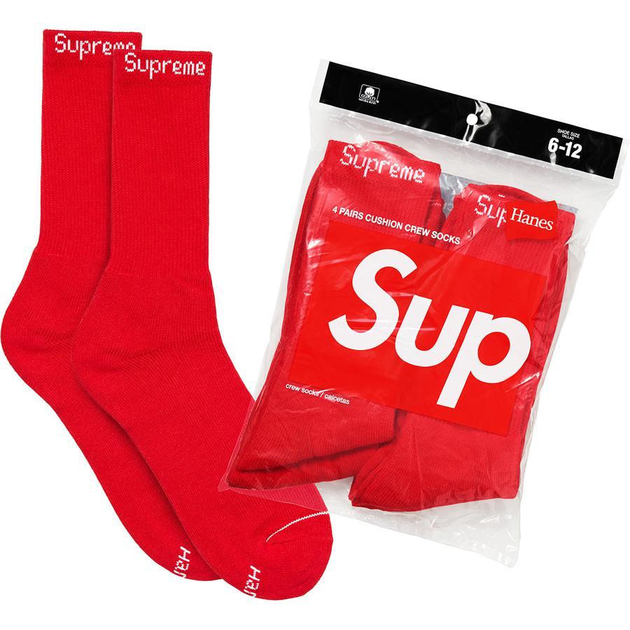 Supreme Red Hanes Crew Socks (4 Pack) Hype Vault