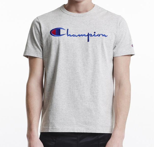 Champion Embroidered Big Script T-Shirt Grey - Hype Vault 