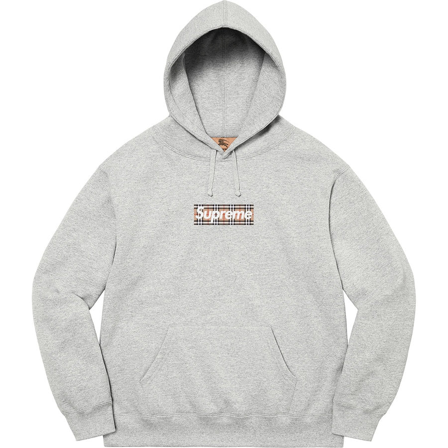 Supreme x Burberry Box Logo Hooded Sweatshirt Heather Grey | Hype Vault | Asia's Top Trusted High-End Sneakers and Streetwear Store
