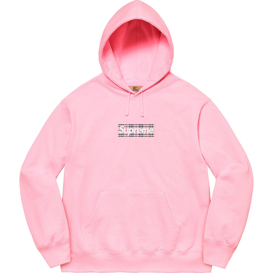 Supreme x Burberry Box Logo Hooded Sweatshirt Light Pink | Hype Vault | Asia's Top Trusted High-End Sneakers and Streetwear Store