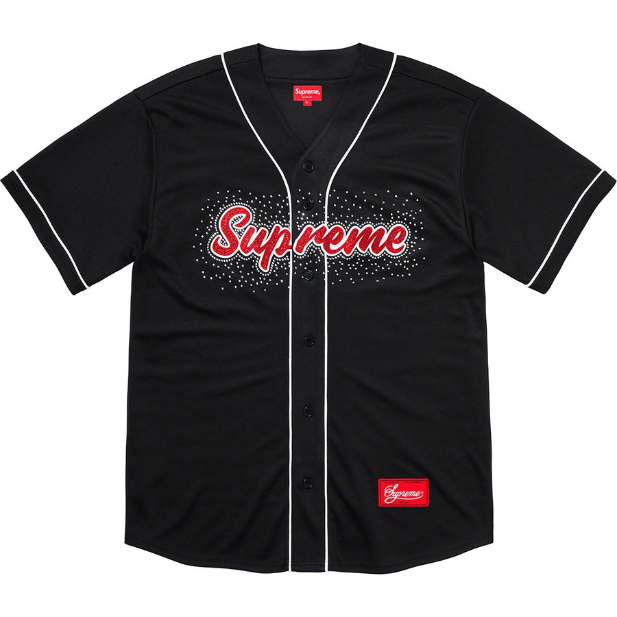 Supreme Rhinestone Baseball Jersey Black (Size M) - Hype Vault 
